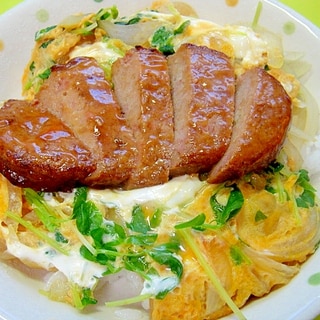 チキンハンバーグ乗せ♪玉子丼